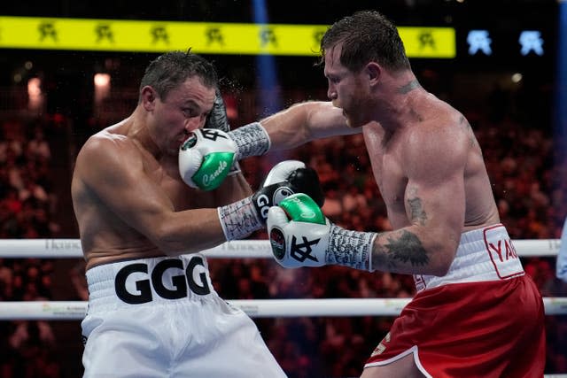 Saul 'Canelo' Alvarez, right, defeated Gennady Golovkin in their trilogy fight in Las Vegas (John Locher/AP)