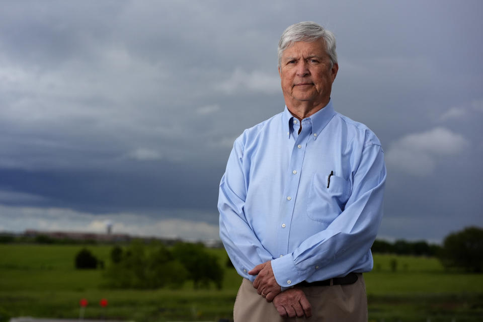 Whistleblower Robert Kroutil poses for a photo Monday, May 13, 2024, in Olathe, Kan. Kroutil, who worked supporting an EPA program to collect aerial data, is questioning the agency's efforts to collect data with a specialized airplane after a 2023 train derailment in East Palestine, Ohio. (AP Photo/Charlie Riedel)