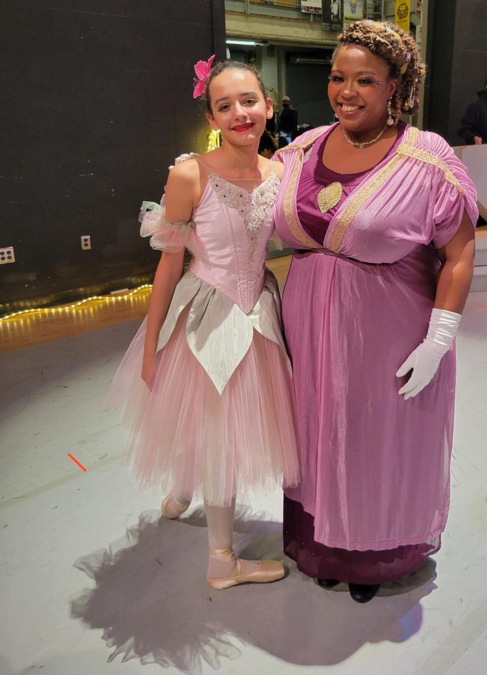 Sarah Taylor, right, executive director of Southold Dance Theater in South Bend, poses in "Nutcracker" costume in a recent year with her niece, Morgan Taylor, since both were in the production. Taylor played the role of a party parent.