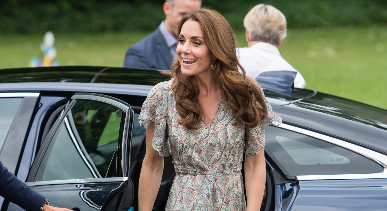 The Duchess of Cambridge's Ridley London dress is now available to pre-order [Photo: Getty]