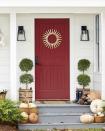 <p>This <a href="https://www.countryliving.com/diy-crafts/g1988/fall-craft-projects/?slide=1" rel="nofollow noopener" target="_blank" data-ylk="slk:easy peg wreath from Country Living;elm:context_link;itc:0;sec:content-canvas" class="link ">easy peg wreath from Country Living</a> is a minimalist's dream. Simply attach 2 7/8-inch Shaker pegs to a 12-inch biodegradable floral craft ring with hot-glue. Wrap a piece of floral wire around the top of the craft ring, and hang.</p>