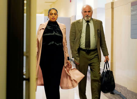 Defense witness Roslyn Yarbrough arrives to testify during the actor and comedian Bill Cosby's sexual assault retrial at the Montgomery County Courthouse in Norristown, Pennsylvania, U.S. April 23, 2018. REUTERS/Jessica Kourkounis