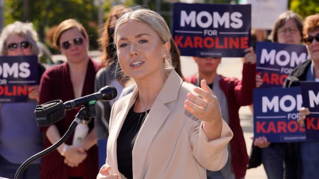 New Hampshire Republican 1st Congressional District candidate Karoline Leavitt at a campaign event on Sept. 29 in Manchester. (Photo: via Associated Press)