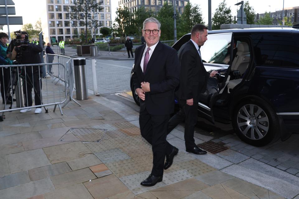 Suited and booted - Sir Keir Starmer heads in for the debate (Getty Images)