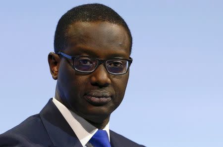 Chief Executive Tidjane Thiam of Swiss bank Cedit Suisse attends the annual shareholder meeting in Zurich, Switzerland April 29, 2016. REUTERS/Arnd Wiegmann