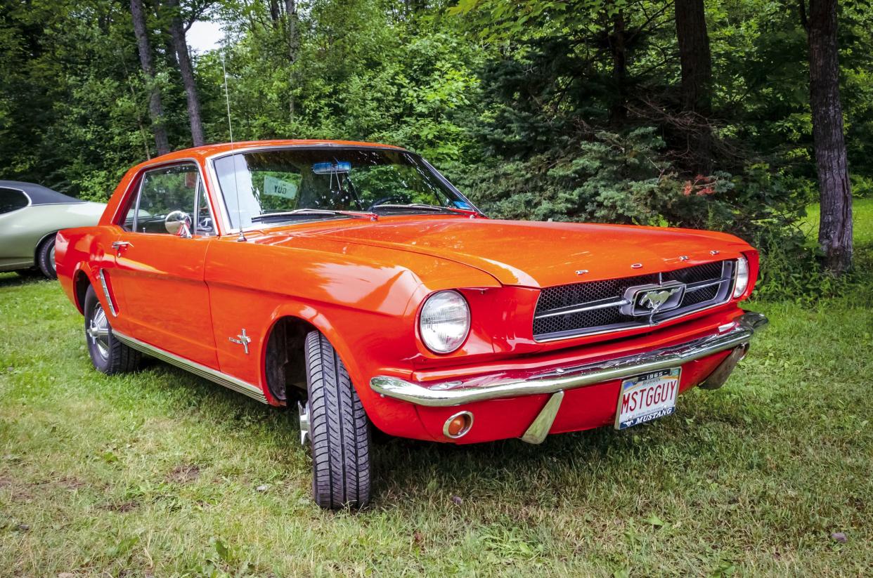 Moncton, New Brunswick, Canada - July 10, 2016 : 1965 Ford Mustang coupe at 2016 Atlantic Nationals Automotive Extravaganza in Centennial Park, Moncton. New Brunswick Canada.