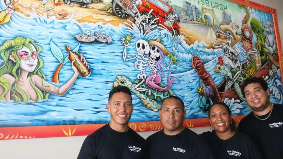 Owners Tera and Jose Lemus operate Los Chiludos Fresh Mexican Grill, 3232 E. Bay Drive, Holmes Beach, with their sons, Alonzo (left) and Anthony (right), shown June 29, 2022.