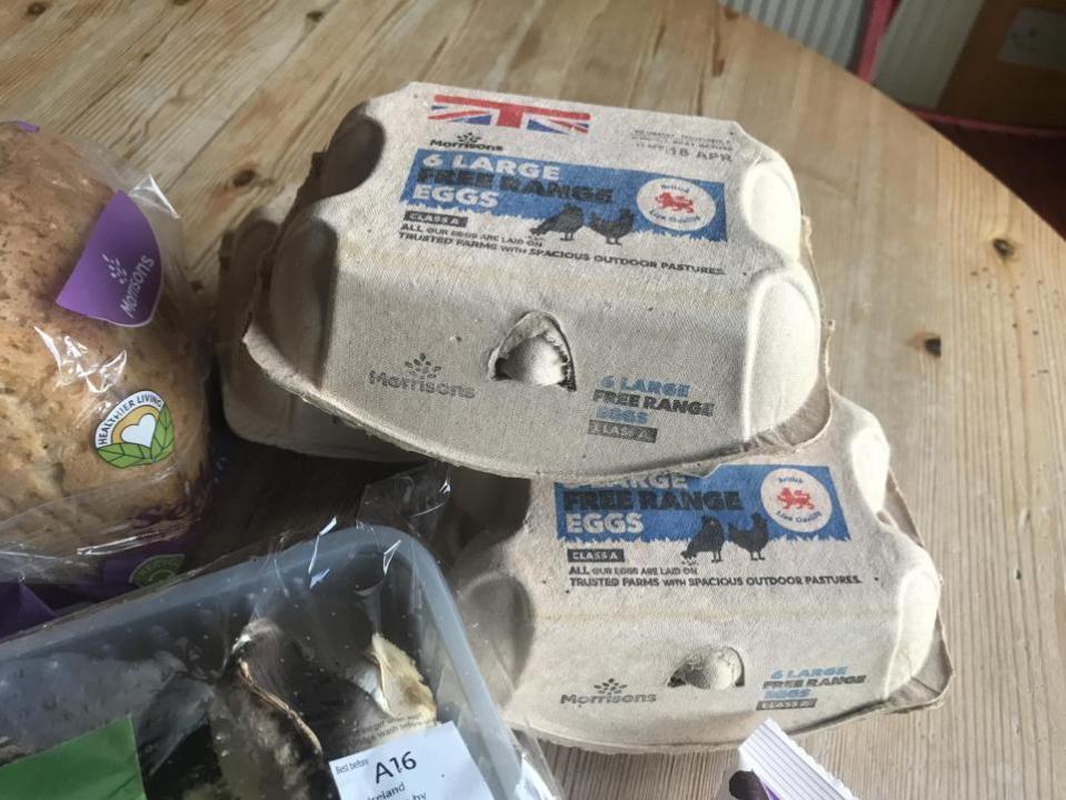 Lancashire Telegraph: The bag came with three packs of large eggs