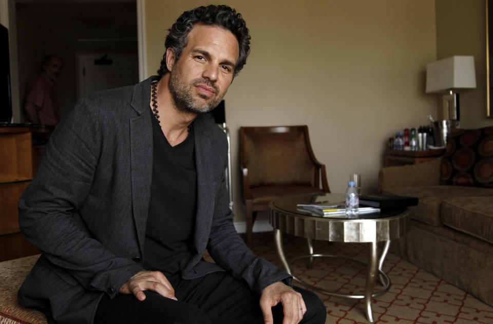 FILE - In this April 12, 2012 file photo, actor Mark Ruffalo poses for a portrait in Beverly Hills, Calif. Ruffalo stars in the movie "Foxcatcher," set to be released later this year, the story of John du Pont, the chemical fortune heir who killed Olympic gold medal-winning wrestler Dave Schultz at his estate near Philadelphia in 1996. Bennett Miller, an Oscar-nominated director perhaps best known for the movie "Moneyball," didn't know much about wrestling when he started work on "Foxcatcher." The experience quickly turned him into a supporter of a sport now fighting for its Olympic existence. (AP Photo/Matt Sayles, File)