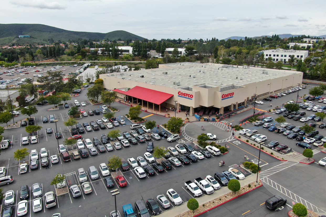 Costco store and parking lot exterior