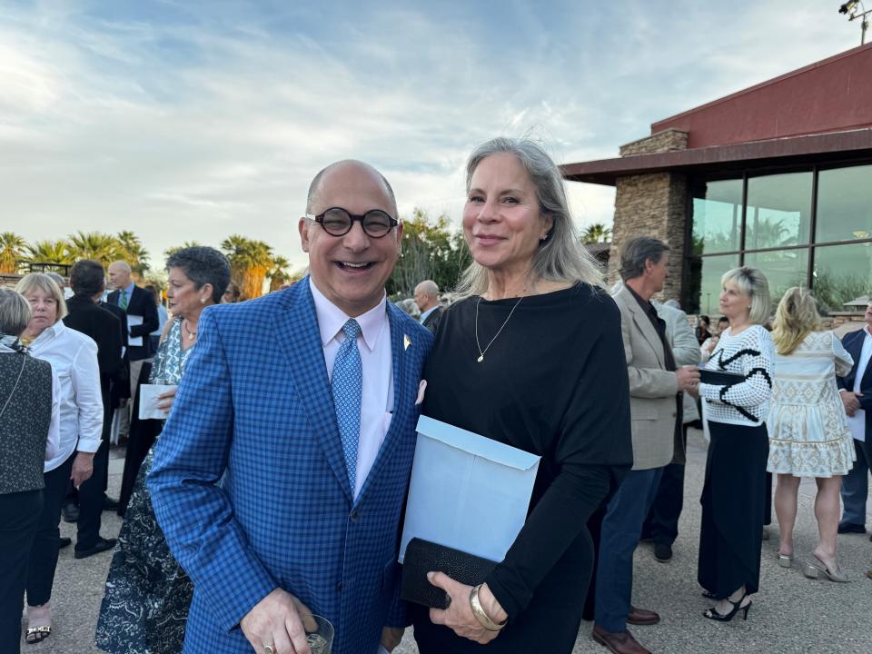 Patrick Evans and Jan Harnik attend Endless Possibilities, the annual gala for Alzheimers Coachella Valley, on March 27, 2024.