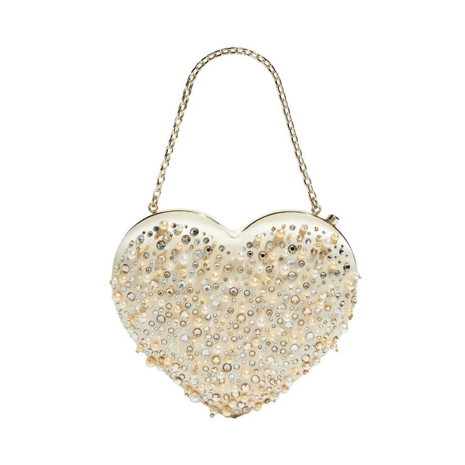 Embellished 3D Heart Clutch