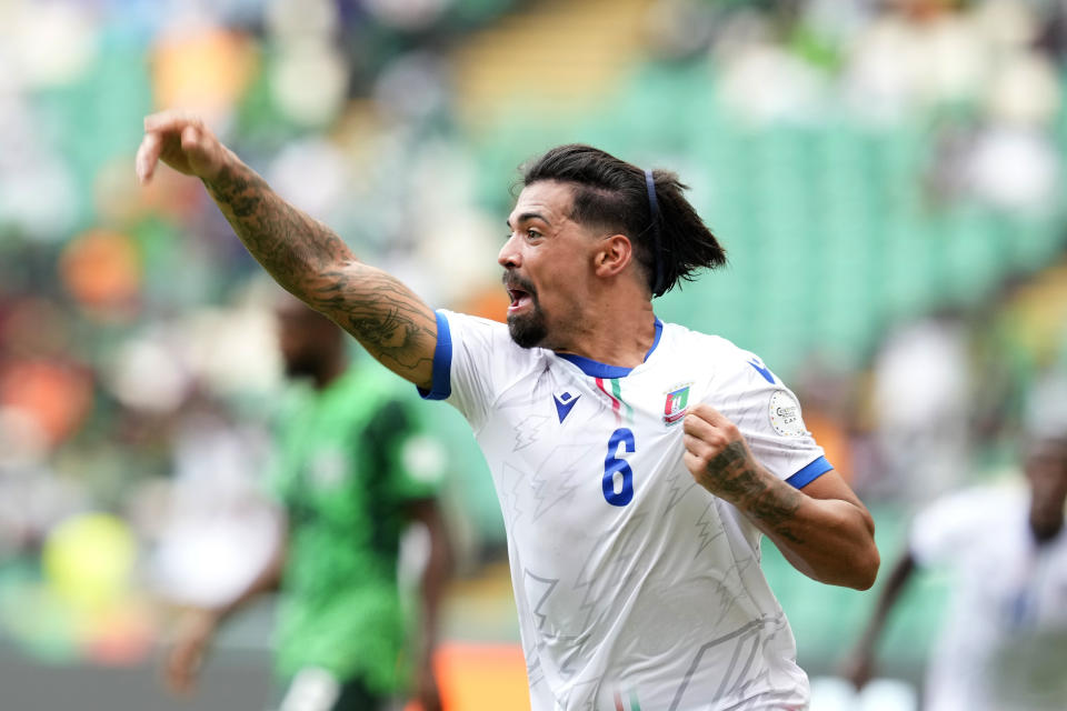 Equatorial Guinea's Iván Salvador during the African Cup of Nations Group A soccer match between Nigeria and Equatorial Guinea's in Abidjan, Ivory Coast, Sunday, Jan. 14, 2024. (AP Photo/Sunday Alamba)