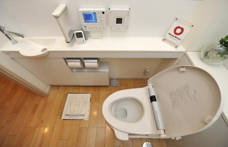 The "Intelligent Toilet", manufactured by Toto for Daiwa House at a show room in Tokyo