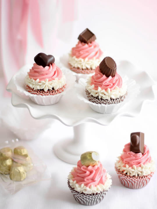 Neapolitan Cupcakes With Bonbon Toppings