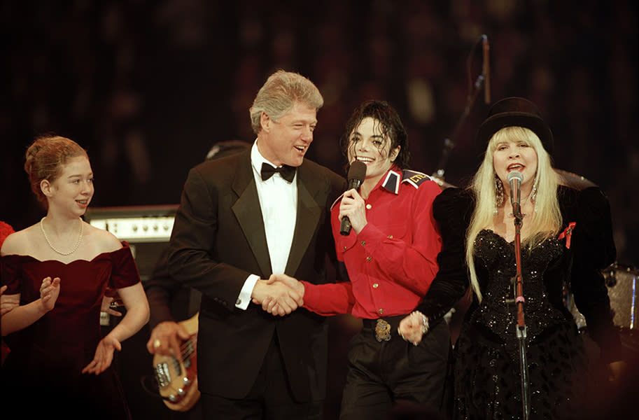 Performing with Michael Jackson at the Clinton Inauguration in 1993