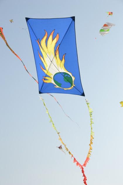 Is that a slogan? Or a protest? Kites bearing messages perhaps make a stronger statement than T-shirts.<br><br>Photo by Yahoo! reader <a href="http://www.flickr.com/photos/61545942@N08/" rel="nofollow noopener" target="_blank" data-ylk="slk:Nisarg Lakhmani;elm:context_link;itc:0;sec:content-canvas" class="link ">Nisarg Lakhmani</a>