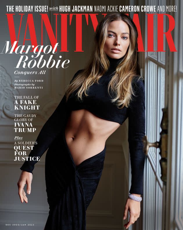 Mario Sorrenti photographs Margot Robbie for Vanity Fair's December 2022 issue. 