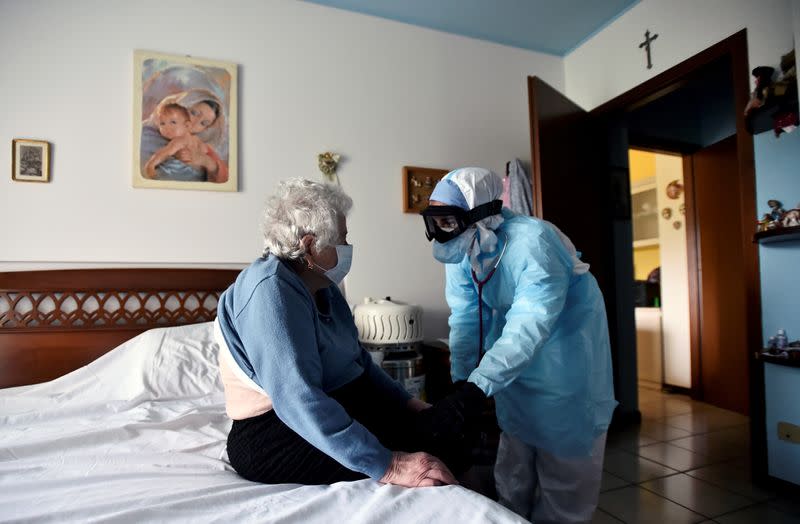 Doctors visit patients at home amid the coronavirus disease (COVID-19) outbreak in Bergamo