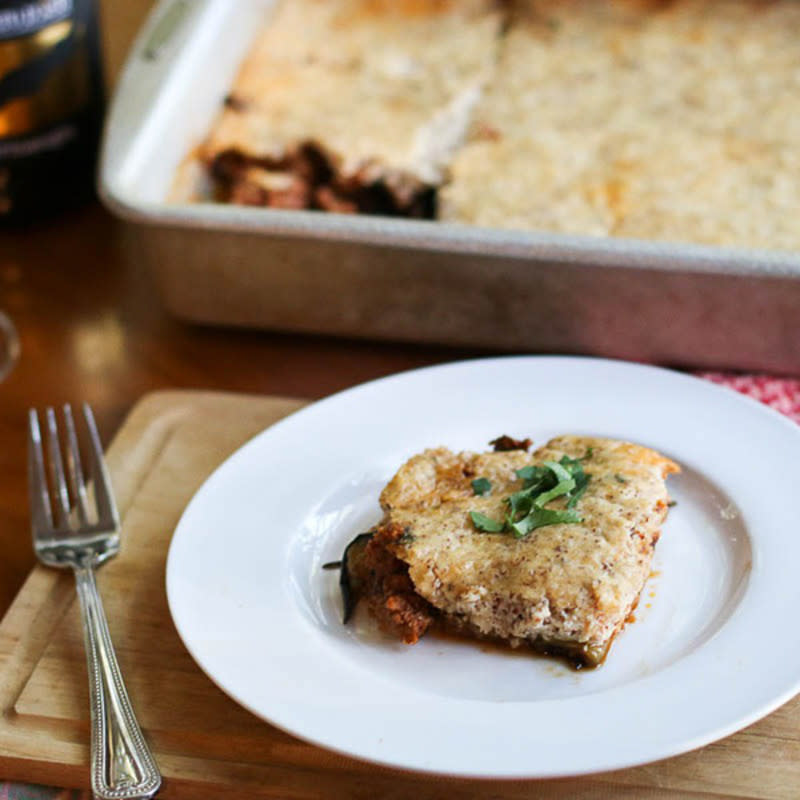 <p>This is made of layers of eggplant with a tasty meat filling and topped with a creamy béchamel sauce that is then baked. It is just as delicious as the original!</p><p><strong>Get the recipe: <a href="https://www.aforkstale.com/low-carb-moussaka-recipe/" rel="nofollow noopener" target="_blank" data-ylk="slk:Low-Carb Moussaka;elm:context_link;itc:0;sec:content-canvas" class="link ">Low-Carb Moussaka</a></strong></p>