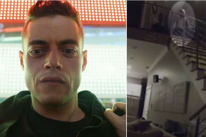 The couple claimed the intruder left once the Mr Robot credits came on. Photo: WGN NEWS and Yahoo News.