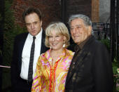 Actor Bradley Whitford (left), singer Bette Midler (center) and singer Tony Bennett attend New York Restoration Project's "Flower Power" Seventh Annual Spring Picnic at Toyota Children's Learning Garden in the East Village in New York City, Monday, May 19, 2008. (Photo by Rob Kim/Landov/MCT/Sipa USA)