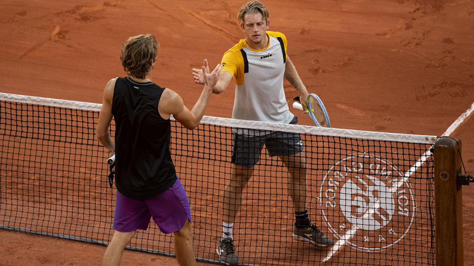 Alejandro Davidovich Fokina and Alexander Zverev, pictured here shaking hands after their quarter-final clash at the French Open.