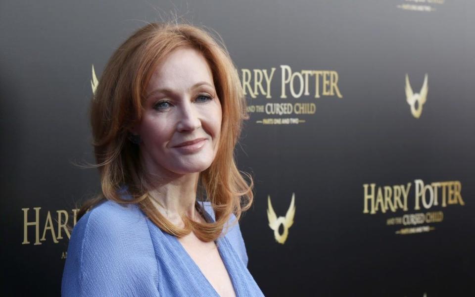 Grand High Transphobe? Author JK Rowling, pictured here at the opening of stage show Harry Potter and the Cursed Child in New York in 2018 - Walter McBride/WireImage