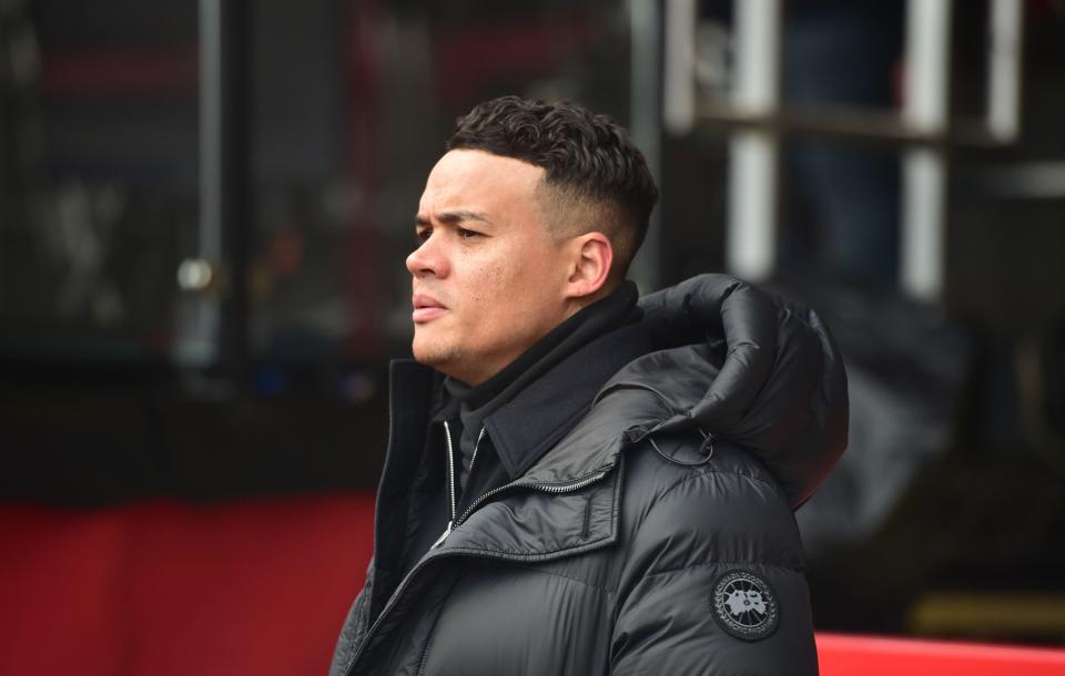 Former player Jermaine Jenas football pundit for the BBC during the Emirates FA Cup Third Round match between Crawley Town and Leeds United at the People's Pension Stadium   , Crawley ,  UK - 10th January 2021 Photo Simon Dack/Telephoto Images.  - Editorial use only. No merchandising. For Football images FA and Premier League restrictions apply inc. no internet/mobile usage without FAPL license - for details contact Football Dataco
