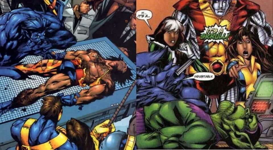 The dead body of Wolverine, who then reverted to Skrull form, revealing it as an imposter.