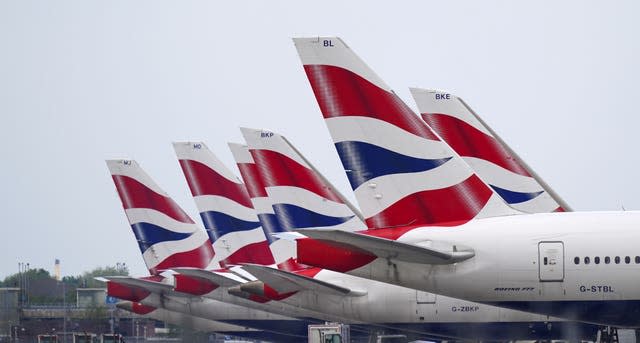 British Airways planes at Heathrow Airport