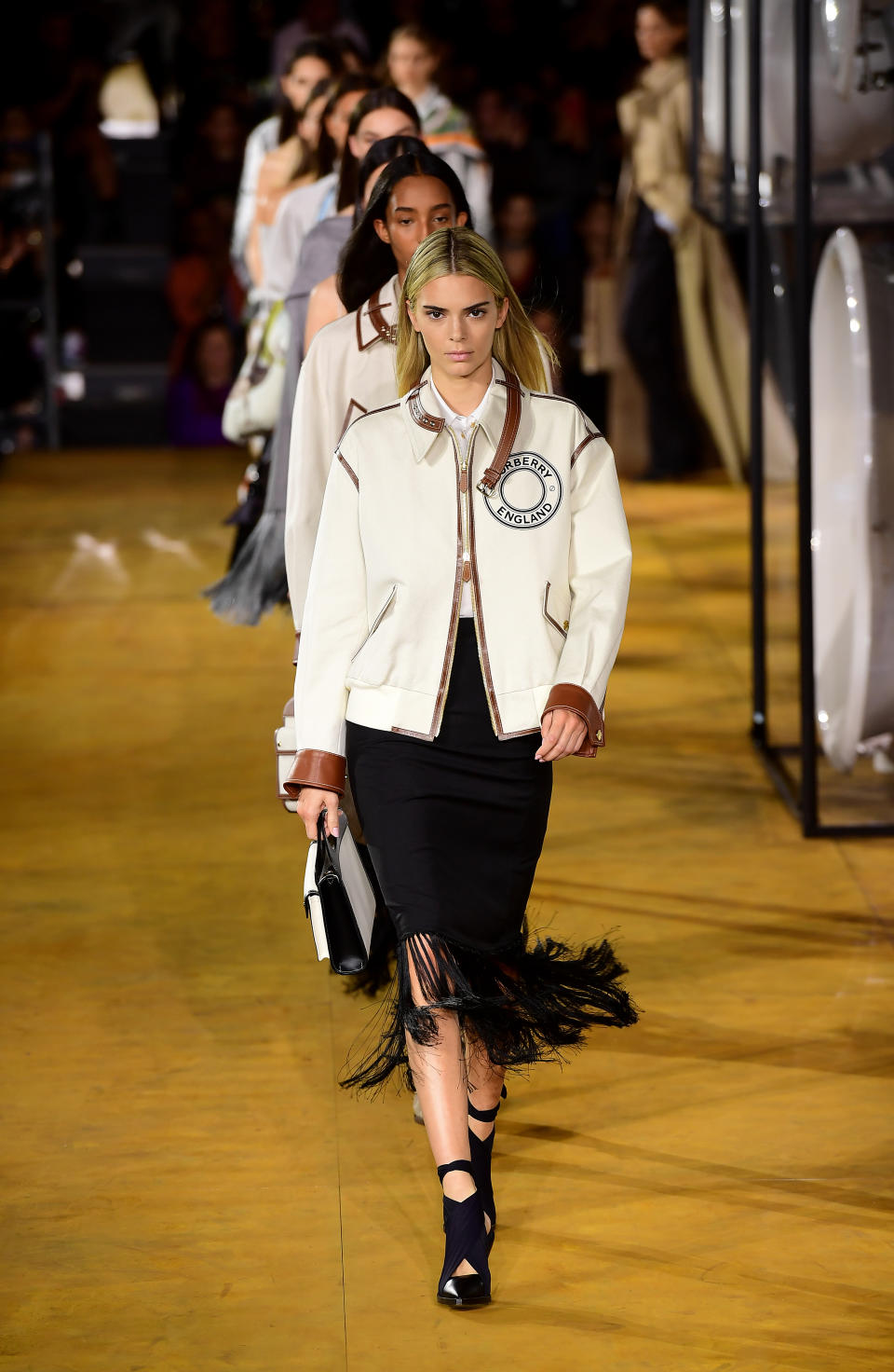 Kendall Jenner lead the finale at Burberry's spring/summer 2020 show. [Photo: Getty Images]