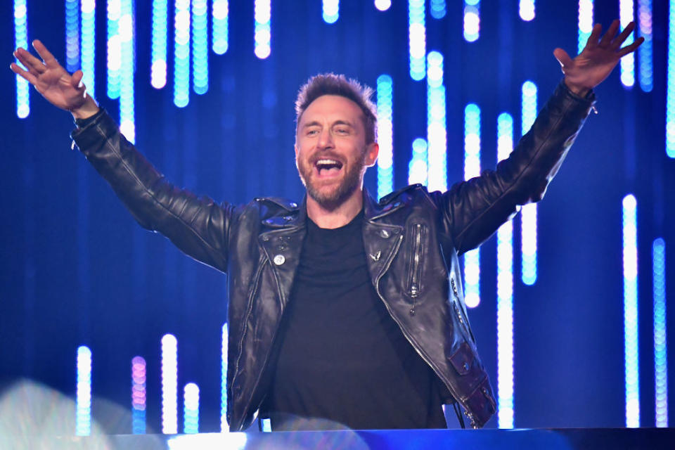 David Guetta waving