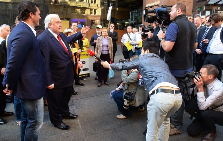 From Clive Palmer (2nd L; pictured in Sydney on August 27, 2013), a larger-than-life billionaire who is rebuilding the Titanic, to WikiLeaks' Julian Assange, the Australian election boasts a cast of unlikely candidates who are shaking up the political scene