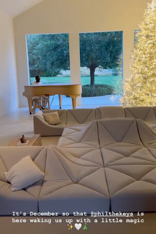 <p>Kim Kardashian/Instagram</p> Kardashian's Christmas tree in her living area.