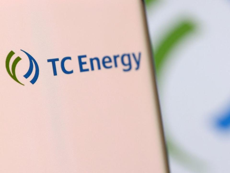 FILE PHOTO: Illustration shows smartphone with TC Energy's logo displayed