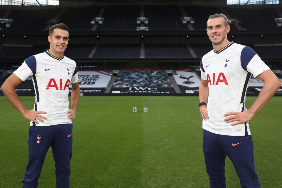 Bale signed alongside Real Madrid team-mate Sergio Reguilon (Tottenham Hotspur FC via Getty Images)