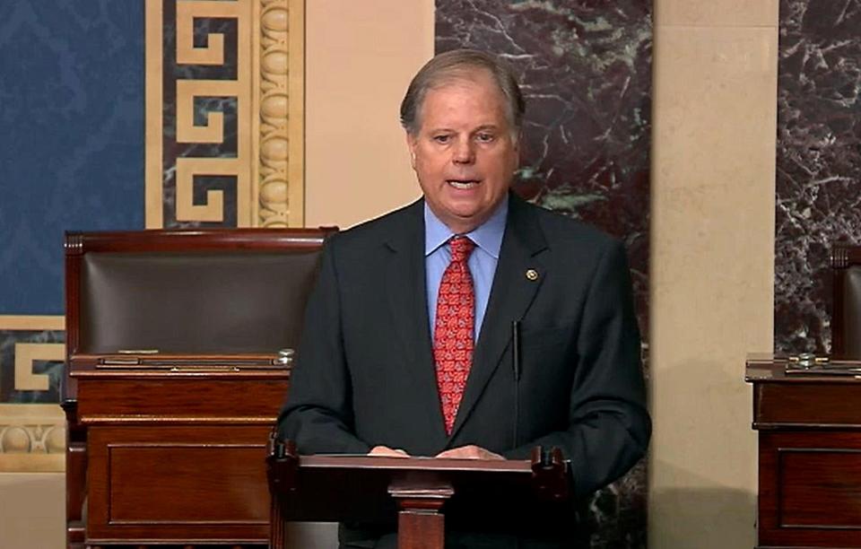 Then-Sen. Doug Jones, D-Ala., on Feb. 5, 2020, in the U.S. Capitol.