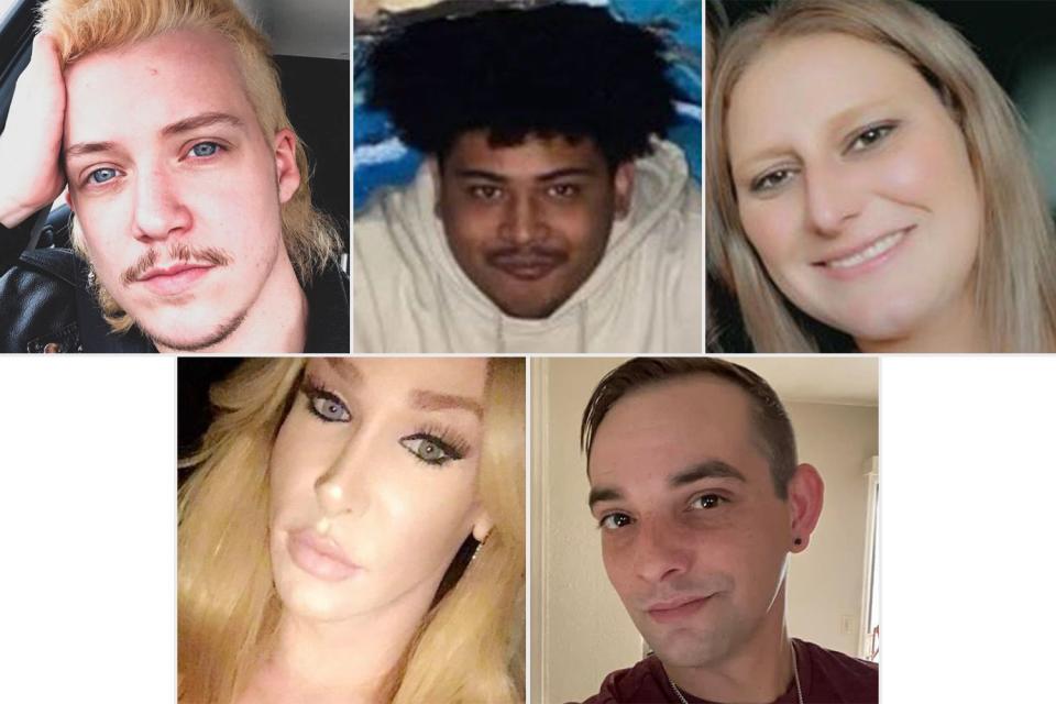 <p>Colorado Springs Police Department</p> (Clockwise from left): Daniel Davis Aston, Raymond Green, Ashley Paugh, Derrick Rump and Kelly Loving