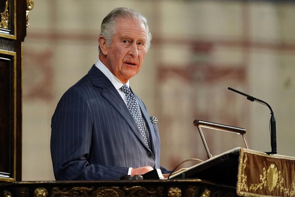 King Charles III delivers his Commonwealth Day message during the Commonwealth Day service ceremony