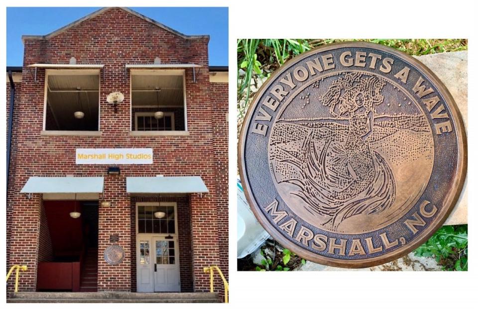 An "Everyone Gets a Wave" medallion will be displayed at Marshall High Studios on Blannahassett Island, according to Laura Boosinger, Madison County Arts Council's executive director.