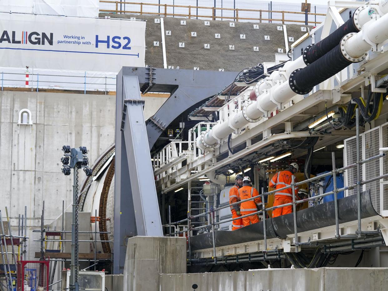 Florence, the tunnel-digging machine, at the HS2 site in West Hyde (PA)