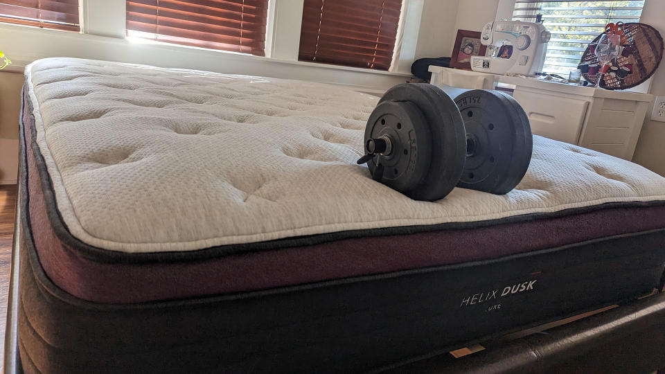 Helix Dusk Luxe mattress in reviewer's bedroom