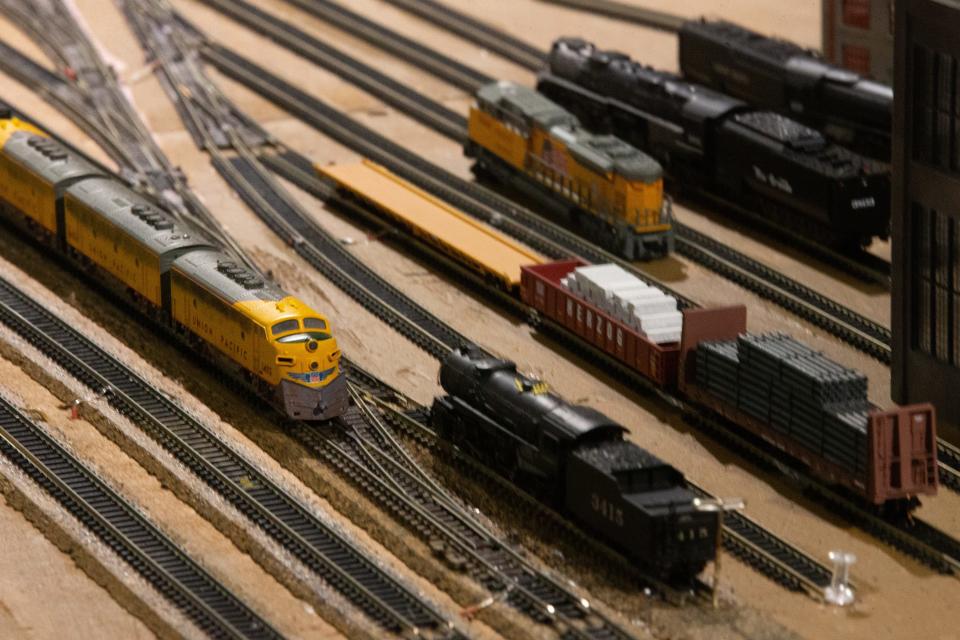 A model of the Union Pacific rail yard in downtown Topeka is part of the Topeka N Trak club's layout on display at West Ridge Mall.