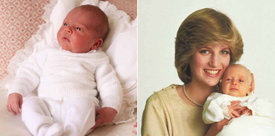 Prince Louis (Photo: HRH Duchess of Cambridge); Princess Diana with Prince William (Photo: Kensington Palace)