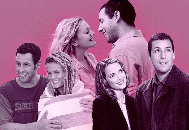 Adam Sandler with three love interests in his rom-coms