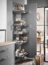 <p>A clever pull-out cabinet helps to create space to store cereals, cans, jars and packets of dry food. This is a smart way to make the most of kitchen cabinets, as well as helping to keep everything tucked away neat and tidy. <strong><br></strong></p><p><strong>READ MORE:</strong> <a href="https://www.housebeautiful.com/uk/decorate/kitchen/a23569477/kitchen-colour-ideas/" rel="nofollow noopener" target="_blank" data-ylk="slk:7 kitchen colour ideas;elm:context_link;itc:0;sec:content-canvas" class="link ">7 kitchen colour ideas</a></p><p>• Shop the look at <a href="http://www.lauraashleykitchencollection.co.uk/ranges/richmond" rel="nofollow noopener" target="_blank" data-ylk="slk:Laura Ashley Kitchens;elm:context_link;itc:0;sec:content-canvas" class="link ">Laura Ashley Kitchens </a></p>