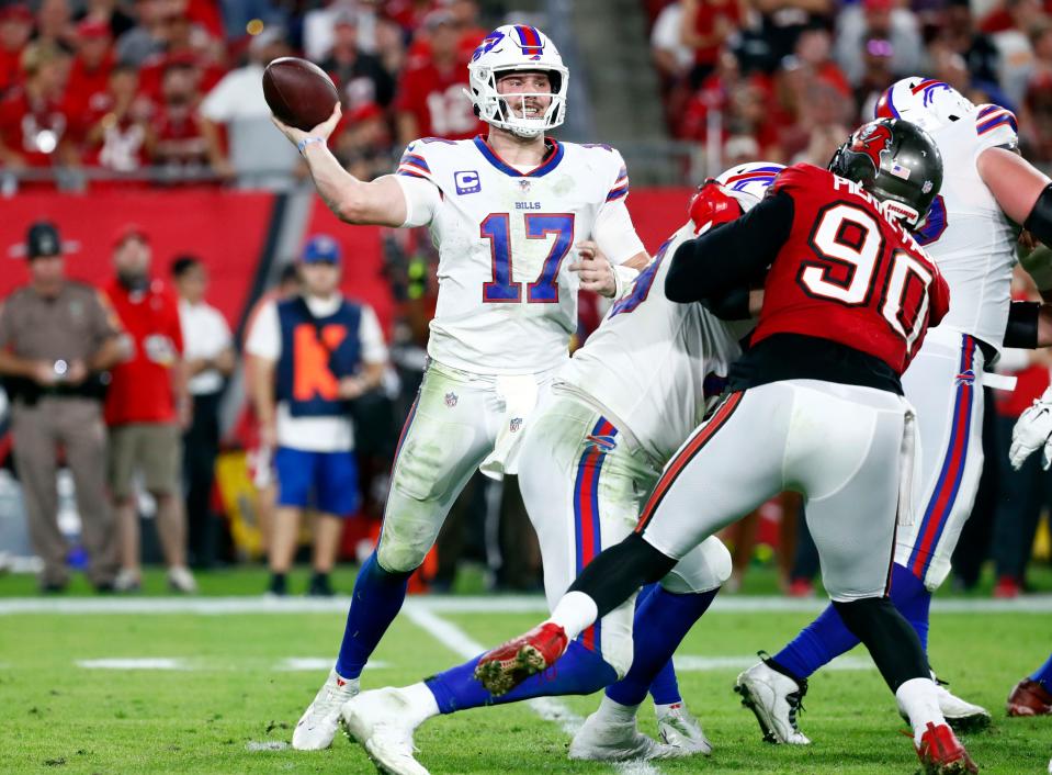 The Buffalo Bills lost to the New England Patriots on Sunday. They play the Tampa Bay Buccaneers on Thursday.