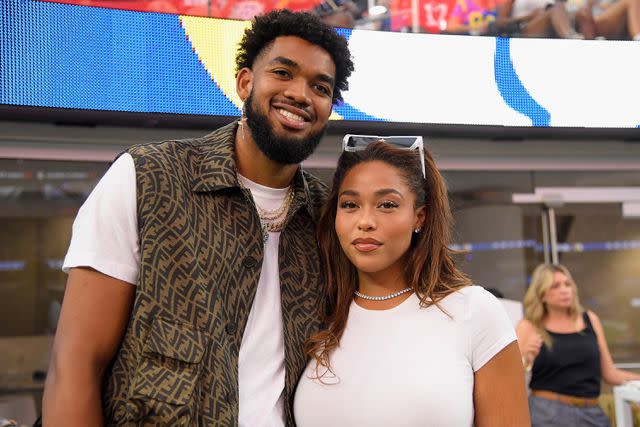 <p>Kevork Djansezian/Getty </p> Jordyn Woods and boyfriend Karl-Anthony Woods