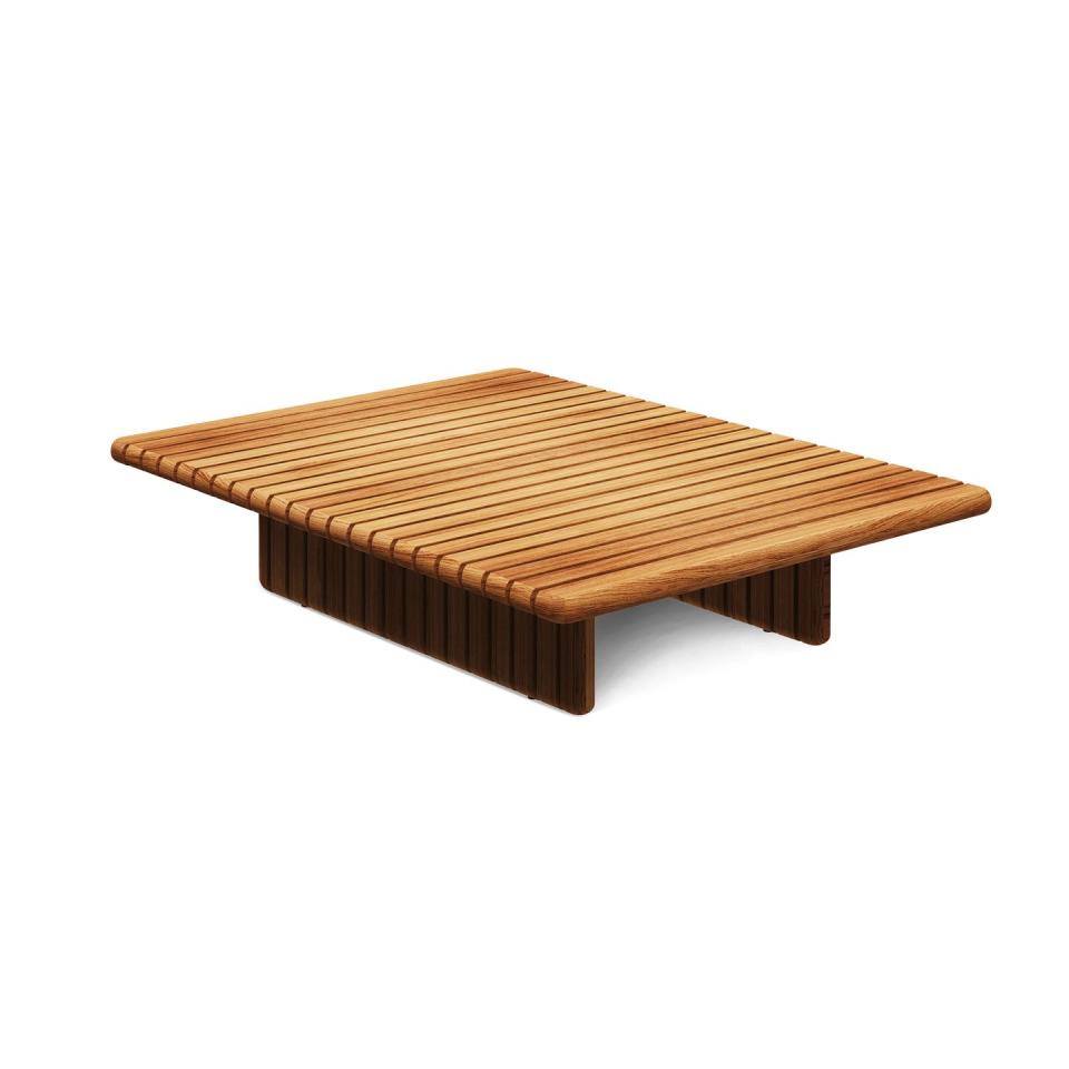 slatted low table in wood